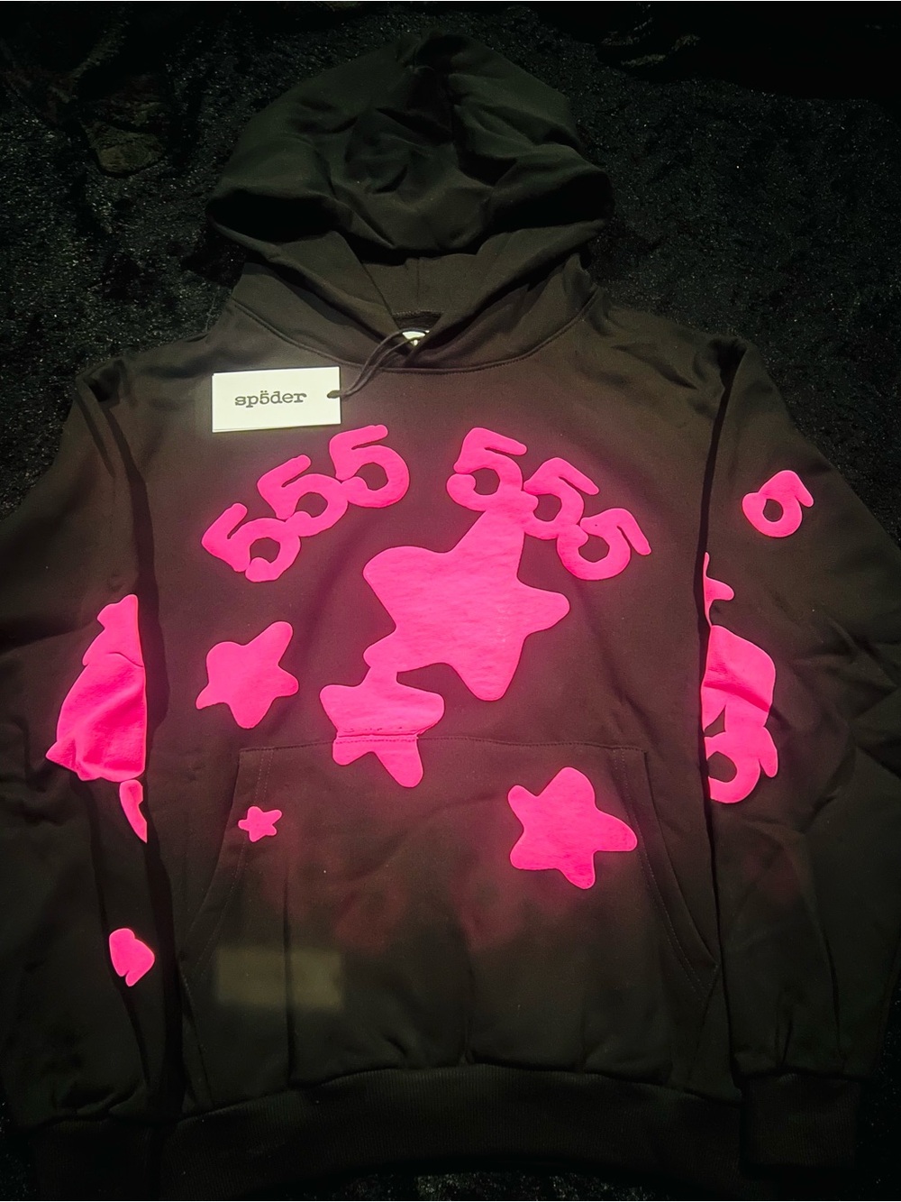 Sp5der Beluga Angel Number Black and Pink